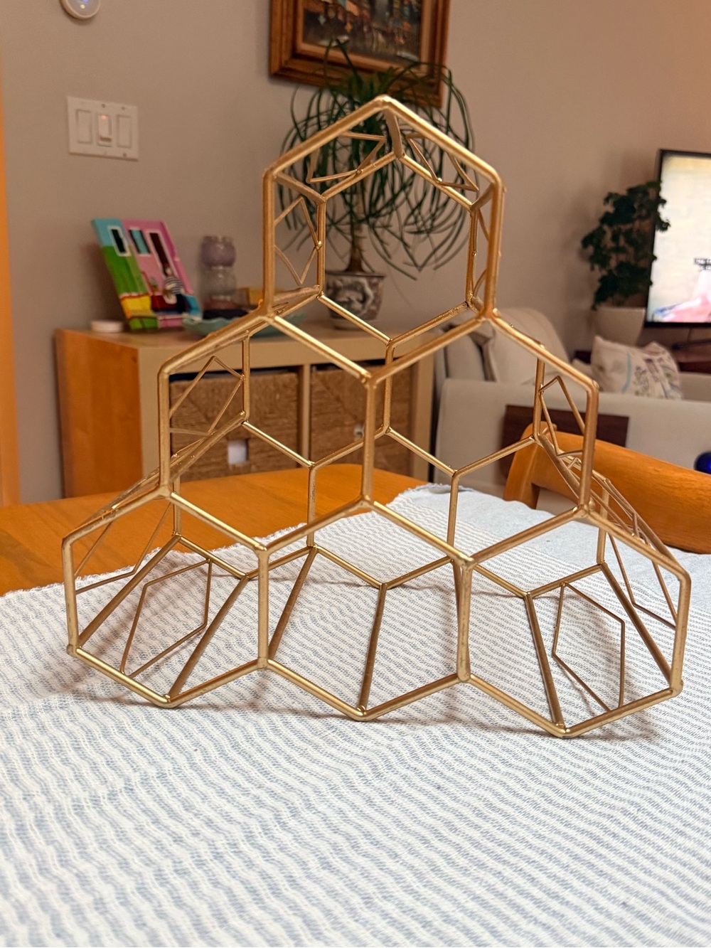 Gold Geometric Wine Rack - Picture 2 of 8